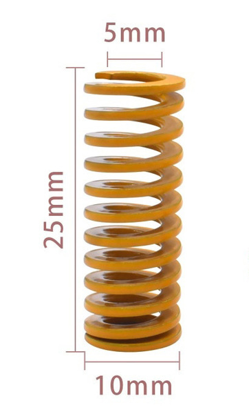 Yellow bed springs, 5/10/25mm (4 pcs)